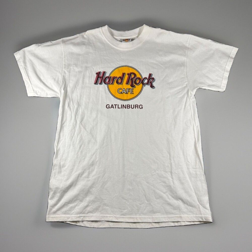Vintage 90s Hard Rock Cafe Gatlinburg T Shirt White Mens Large Graphic Tee